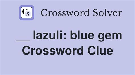 blue gem crossword clue